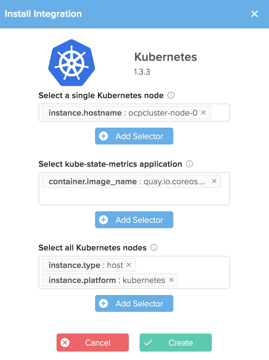 Kubernetes Integration Selectors