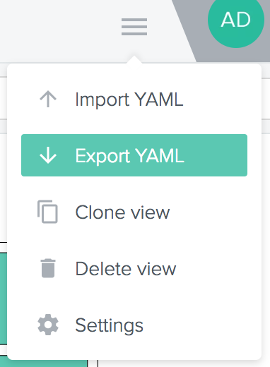 Export status view