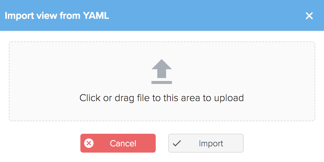 Import status view YAML file